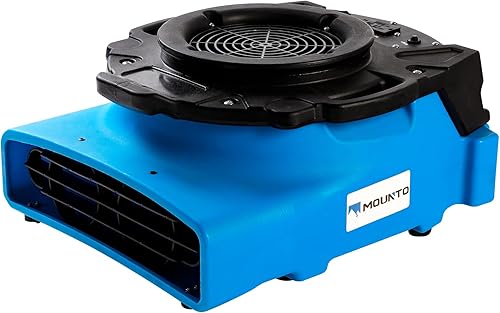 Miniatura 3 de MOUNTO 14hp 1200cfm 2 velocidades de bajo perfil aire mover piso alfombra secador ventilador ventilador para la restauración de daños por agua