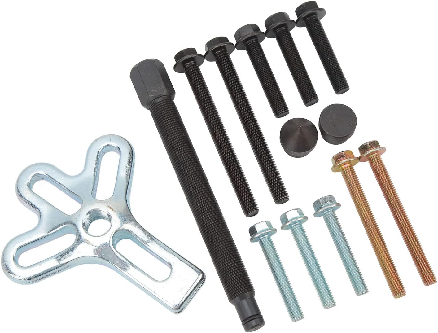 Acouto 14PCS Harmonic Balancer Puller Kit – High Strength Carbon Steel Steering Wheel & Gear Puller Set