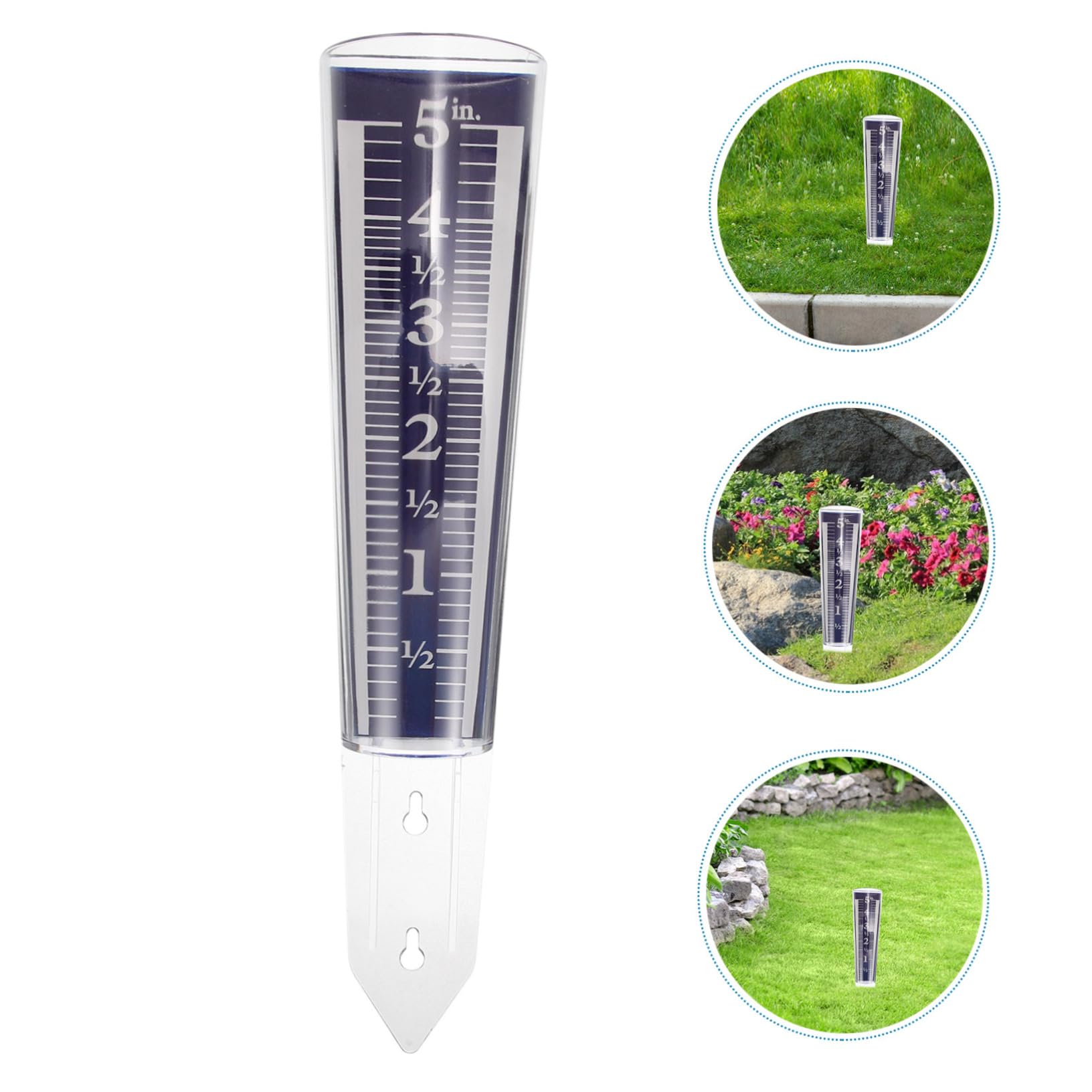 Abaodam 5stücke Regenmesser Transparent Mit Erdspieß Praktisches Niederschlagsmessgerät Für Garten Rasen Und Terrasse Wetterstation Zur Genauen Regenmessung Von Niederschlag Für