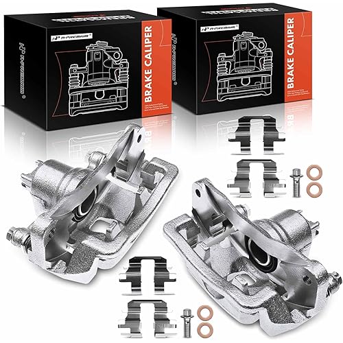 A-Premium Disc Brake Caliper Assembly with Bracket Compatible with Select Saab and Subaru Models - 9-2X 2005-2006, Forester 2004-2008, Impreza 2004-2007 - Rear Driver and Passenger Side, 2-PC Set