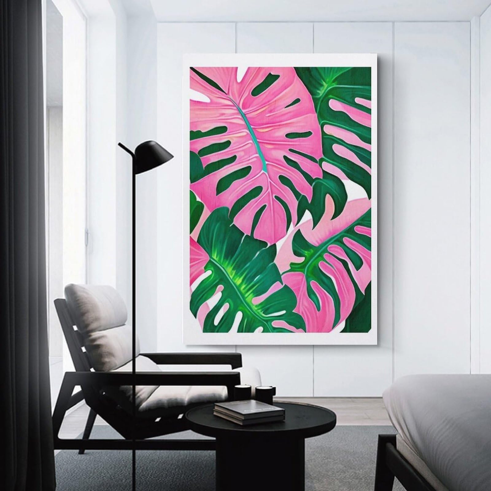 Junmoney Pinky Tropical Nature Canvas Wall Decor 24x36inch(60x90cm), for Entrance Walls, Hall Decor Or Foyers, Wall Decor to Refresh Empty Corners