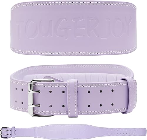 Cinturón de cuero para levantamiento de pesas para mujeres y niñas, cinturón de soporte lumbar acolchado de 4 pulgadas para entrenamiento de