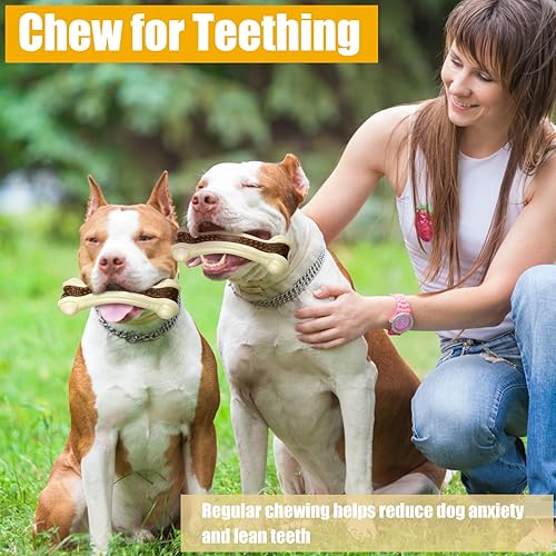 Miniatura 4 de Sosation 10 piezas de juguetes masticables para perros masticadores agresivos de nailon con sabor a carne de res, huesos resistentes para la