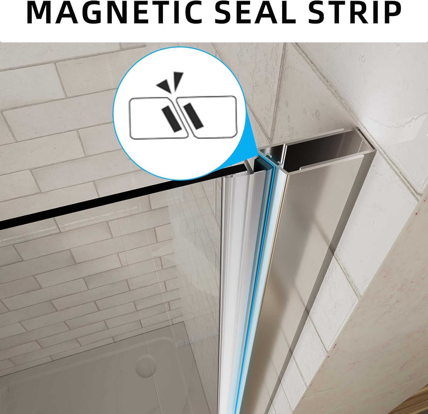 Royal Guard 24-25.4" W x 72" H Shower Doors, Frameless Pivot Shower Door with 1/4" (6mm) Clear Tempered Glass Shower Door, Pivot Swing Shower Glass Door,Reversible Installation&Chrome Finish