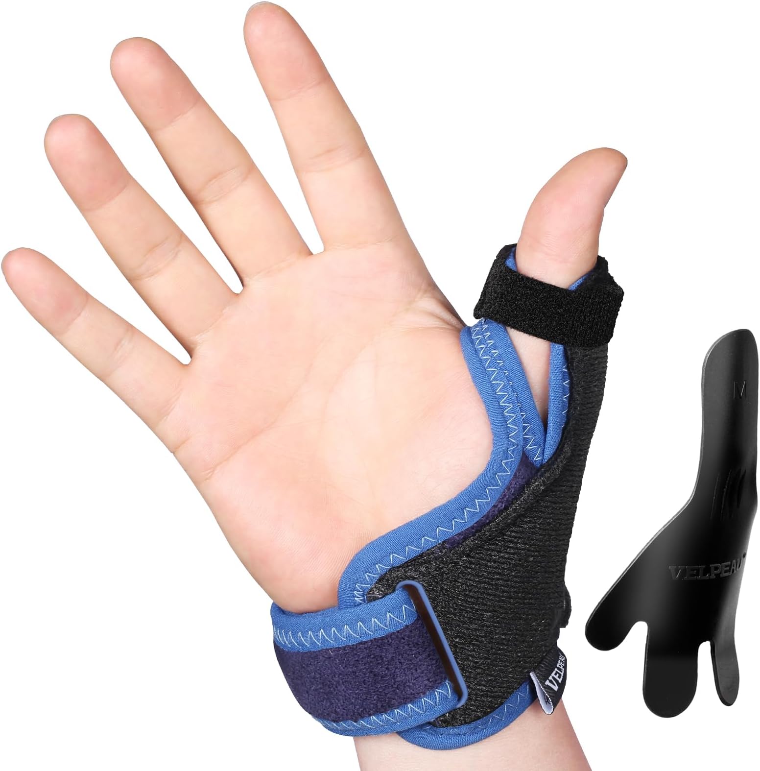 Velpeau Thumb Wrist Support Brace, CMC Thumb Spica Splint for Arthritis Pain, De Quervains Tenosynovitis, Trigger Thumb, Tendonitis, Sprain, Fits Both Left or Right Hands (Plastic Insert Version, L)