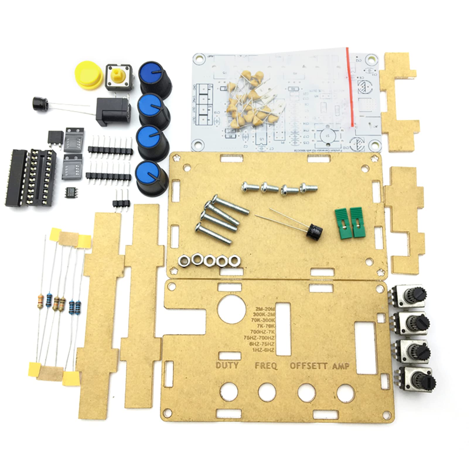 MAX038 Signalgenerator, DIY Kit 1Hz-20MHz Funktionsgenerator kann Dreiecksachse, Rechteckwelle, Sinuswelle und Vorwärts- und Rückwärtssägezahnwelle Ausgeben