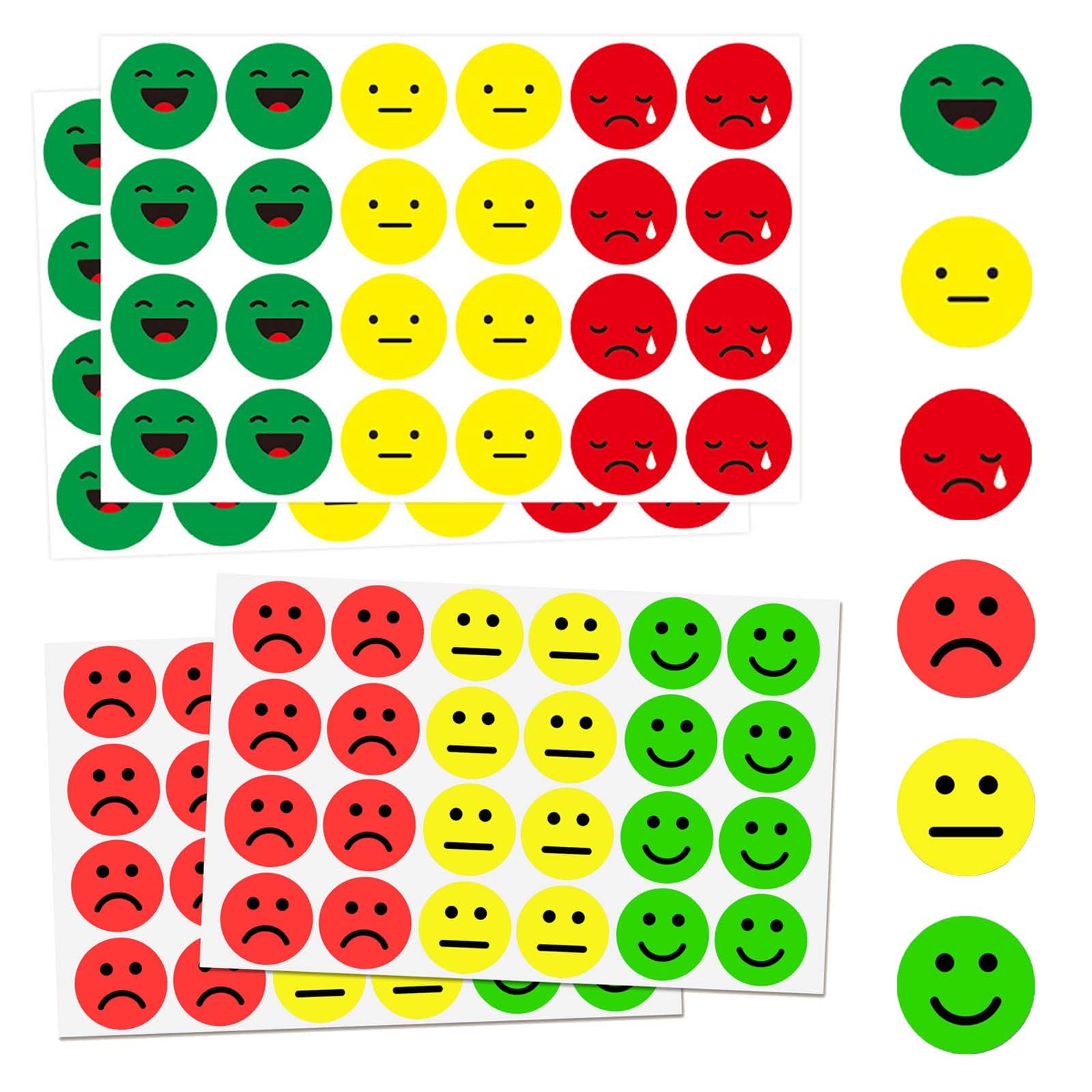 720 Adesivi Emoticon Sorriso Da 25mm – Sticker Smile Emoji Per Bambini, Ricompense, Decorazione, Rotoli Con Facce Felici, Tristi, Colorate