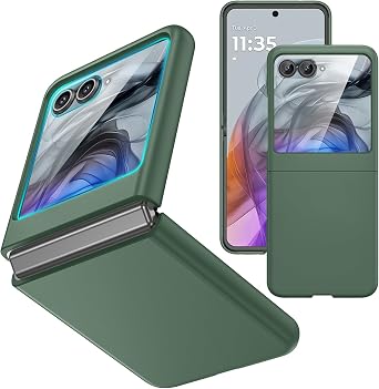 Ruky for Moto Razr 2025/2026/2024 Slim Case with Screen Protector, Green | [Not fit Ultra or Plus] Slim Thin Motorola Razr 2026/2025 Case Wireless Charging, Hard Case for Motorola Razr 2025, Green