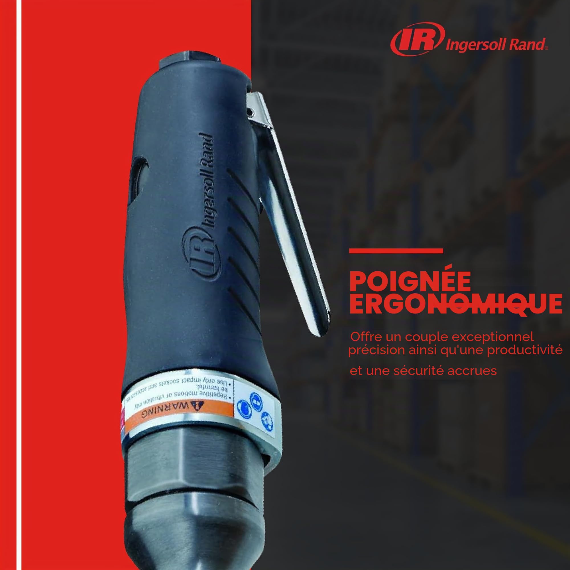 Ingersoll-Rand Cliquet pneumatique 170G Edge Series 3/8", noir, entraînement 3/8"