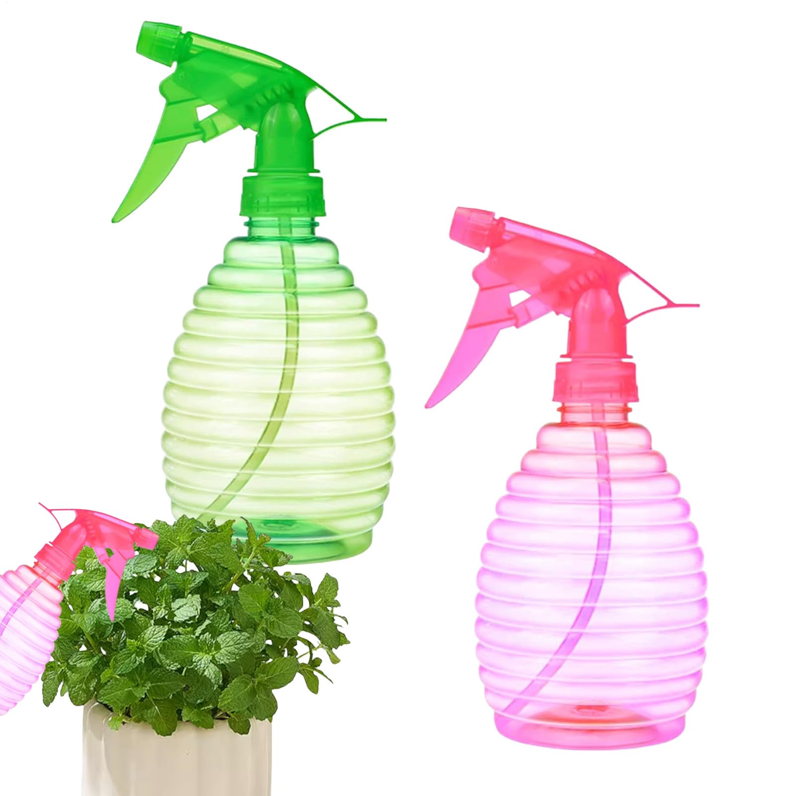 500ml Spray Bottles, Pressure Hand Cans for Plants, Leak-Proof Water Dispenser, Fine Mist Gardening Tools, Lawn Patio Sprayers, Bonsai Home Use, Greenm Pink, 2 Pieces