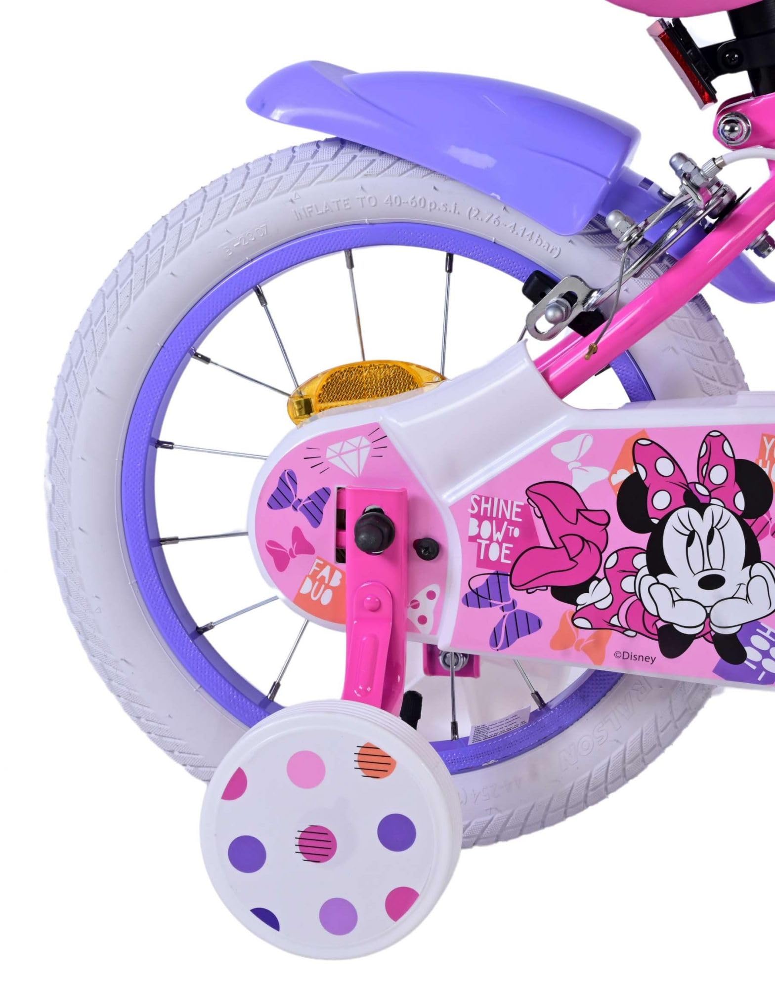 Disney Minnie Cutest Ever Vélo pour enfant 14" Rose – Sécurité et confort avec roues latérales amovibles et panier