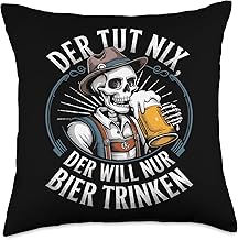 He Doesn't Do Anything, He Just Wants To Drink Beer Throw Pillow