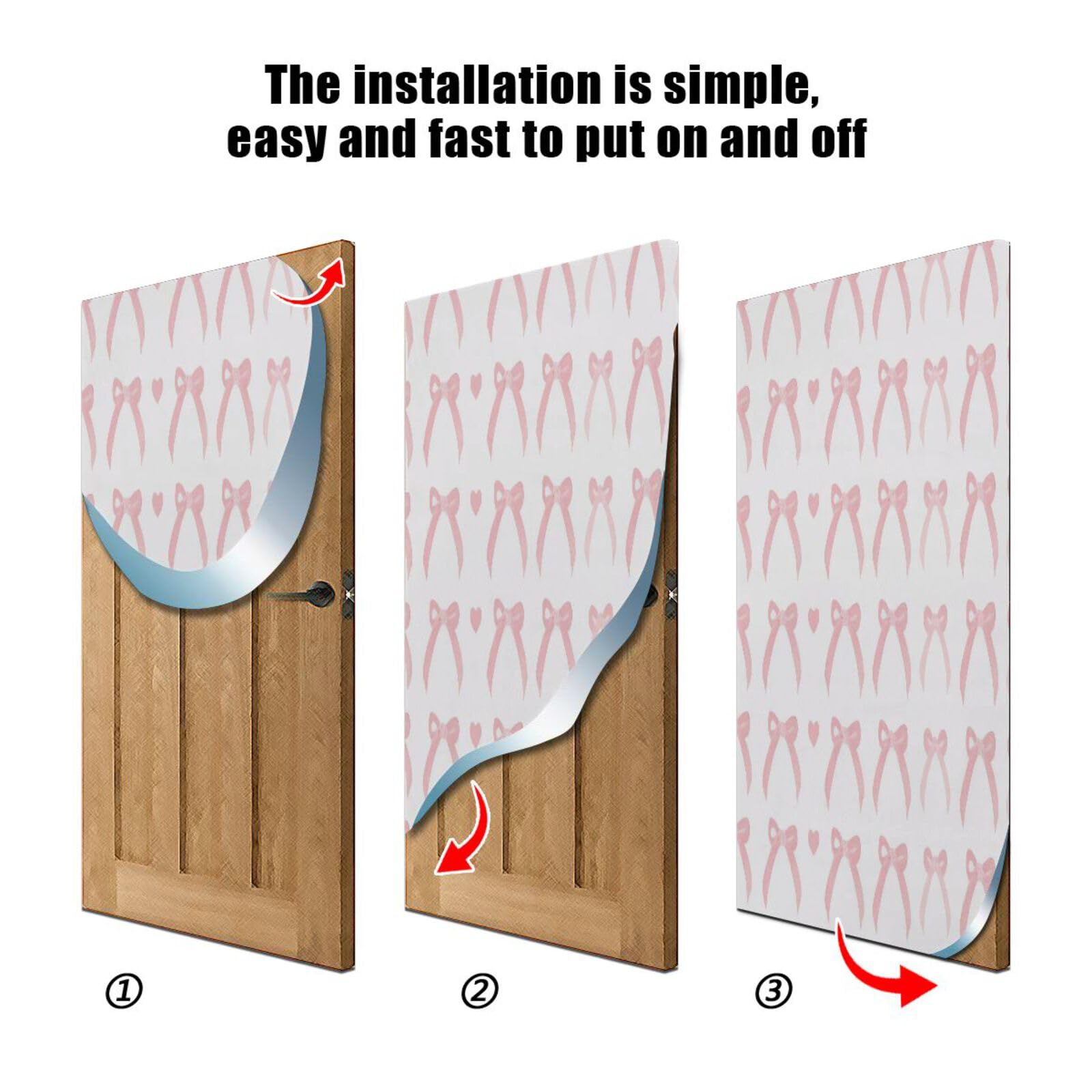 FLildon Cute Bows Door Cover Decoration, Party Accessory Porch Decor for Festive Ornament Room Door Covers 35 x 79 Inch