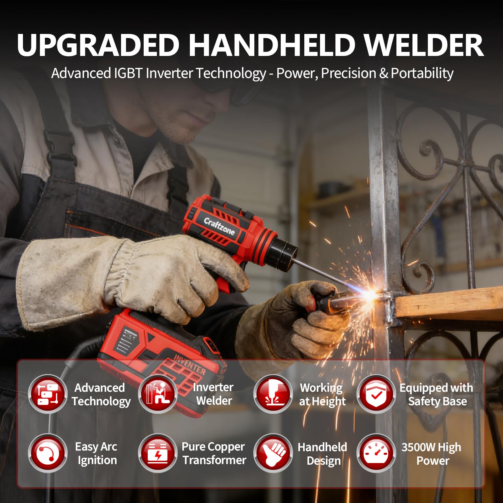 Portable Handheld Welder | 20-135A High Power IGBT Stick Welding Machine | Digital Display | Auto Voltage Compensation | Compact Arc Welder for DIY | On-Site Repairs — Amazon image 5