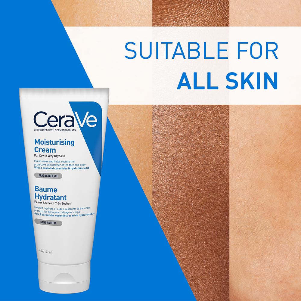 CeraVe Moisturizing Cream | 48H Body and Face Moisturizer For Dry to Very Dry Skin