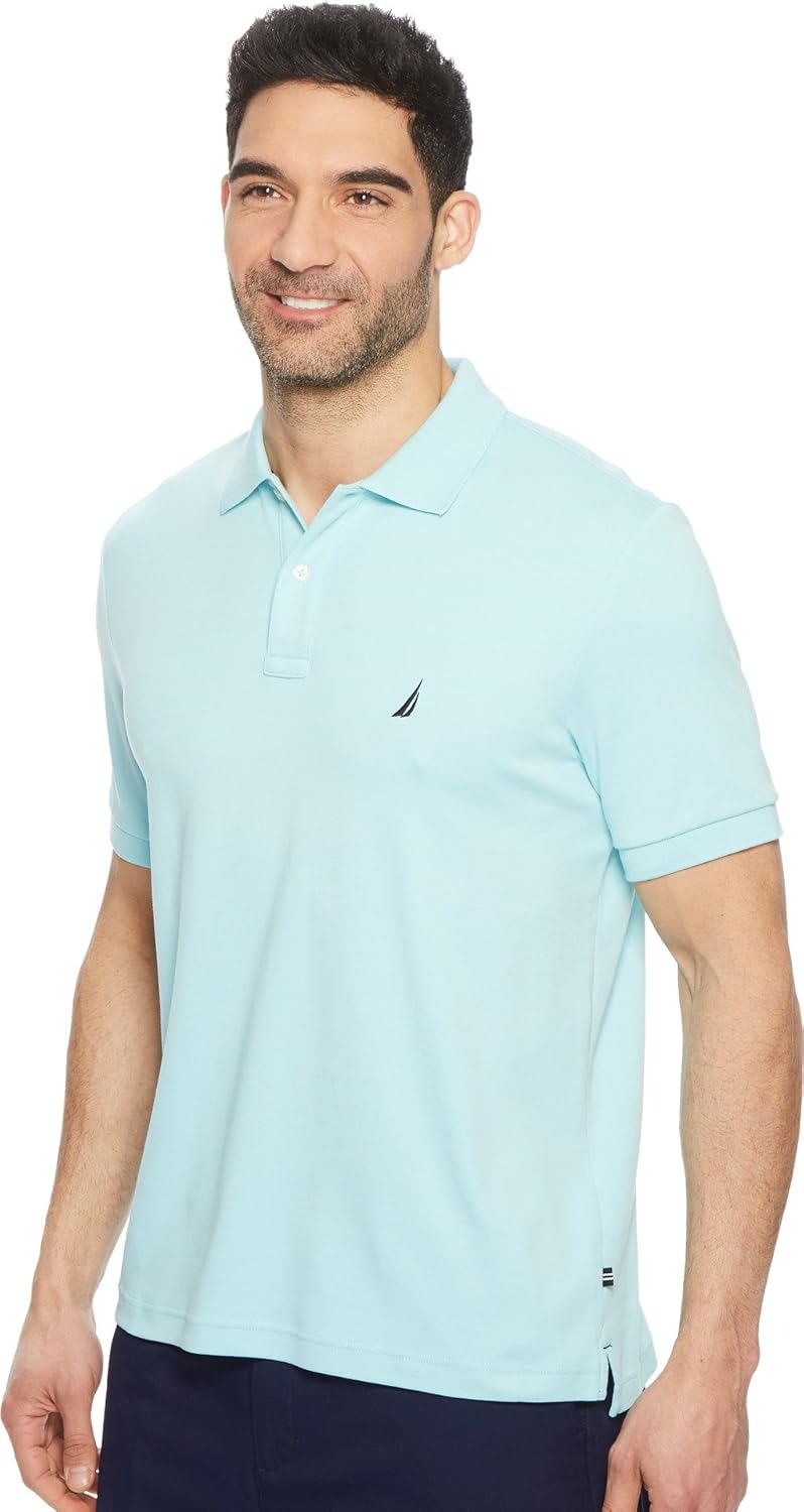 Nautica Mens Classic Fit Short Sleeve Solid Soft Cotton Polo Shirt - Image 2