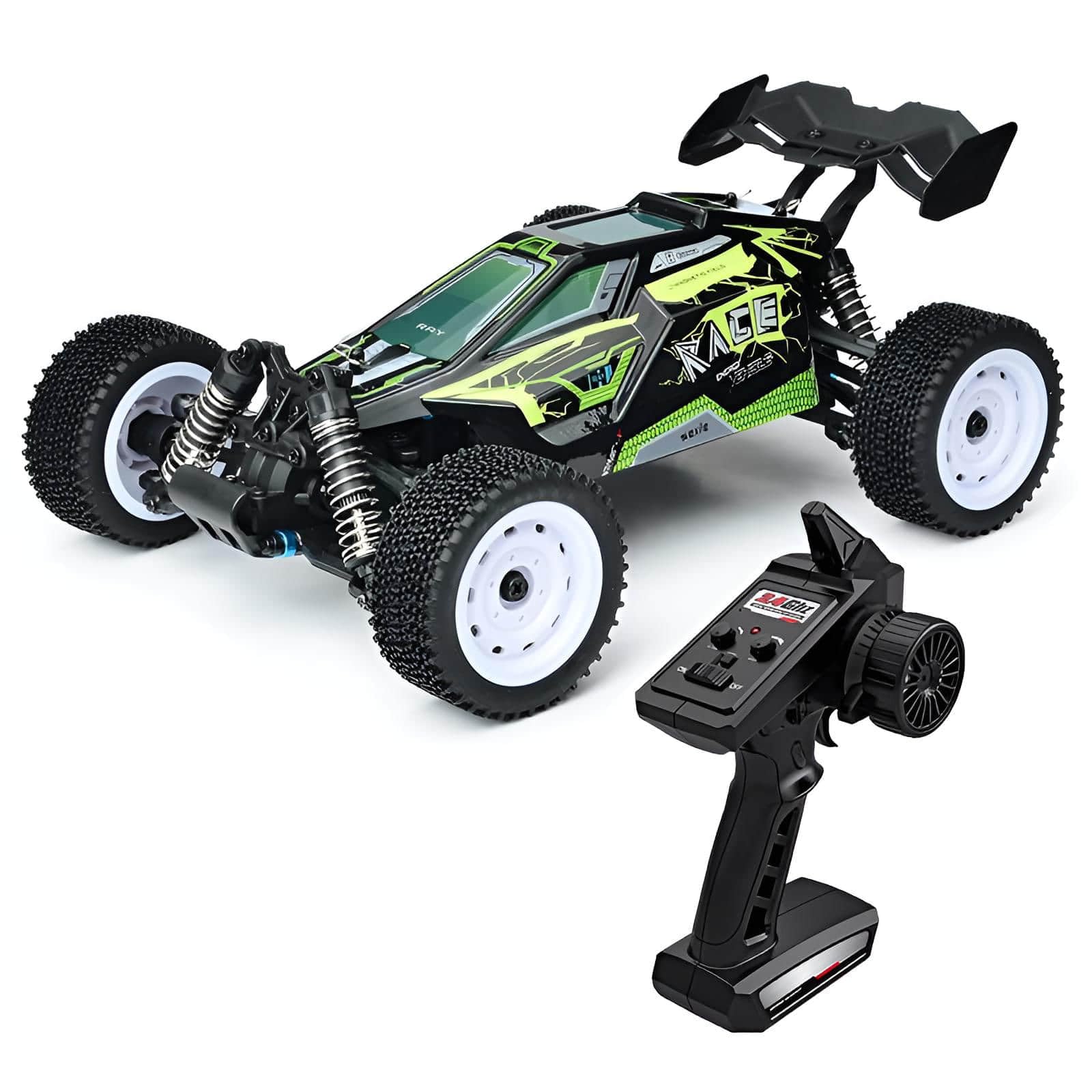 Genérico Coche RC Todoterreno 1:16, 35 Km/h Alta Velocidad, Suspensión 4x4 Independiente Y Frenos Emergencia, Ideal para Terrenos Difíciles Y Carreras RC (Green)