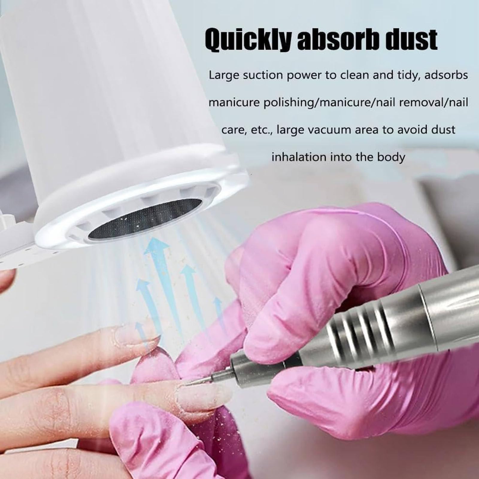 Aspirapolvere Professionale per Unghie con Filtro Riutilizzabile, aspirapolvere per Unghie da 80 W, 10 velocità del Regolabili, per Manicure, Pedicure nel Salone di Bellezza