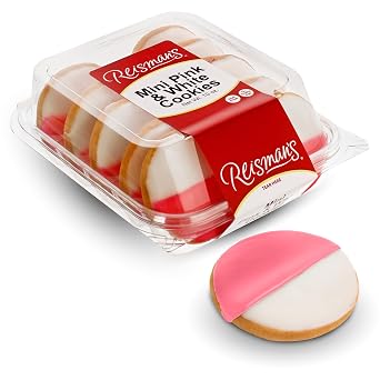 Mini Pink and white Gift Box | Snack Cookies Bakery Fresh | Gourmet Cookies Pack For Holidays And Birthdays | Nut-Free & Dairy-Free | 10 oz | Reismans Bakery