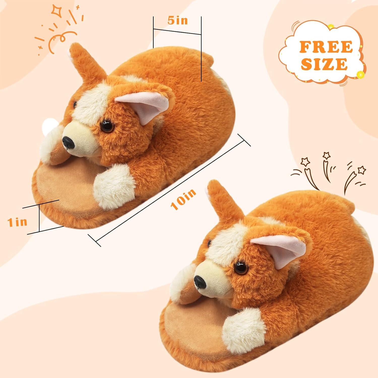 Funny Animal Slippers for Women, Cartoon Cute Fluffy Animal Slippers Cotton Soft Memory Foam Indoor Slippers,Birthday Gifts for Women - Image 8