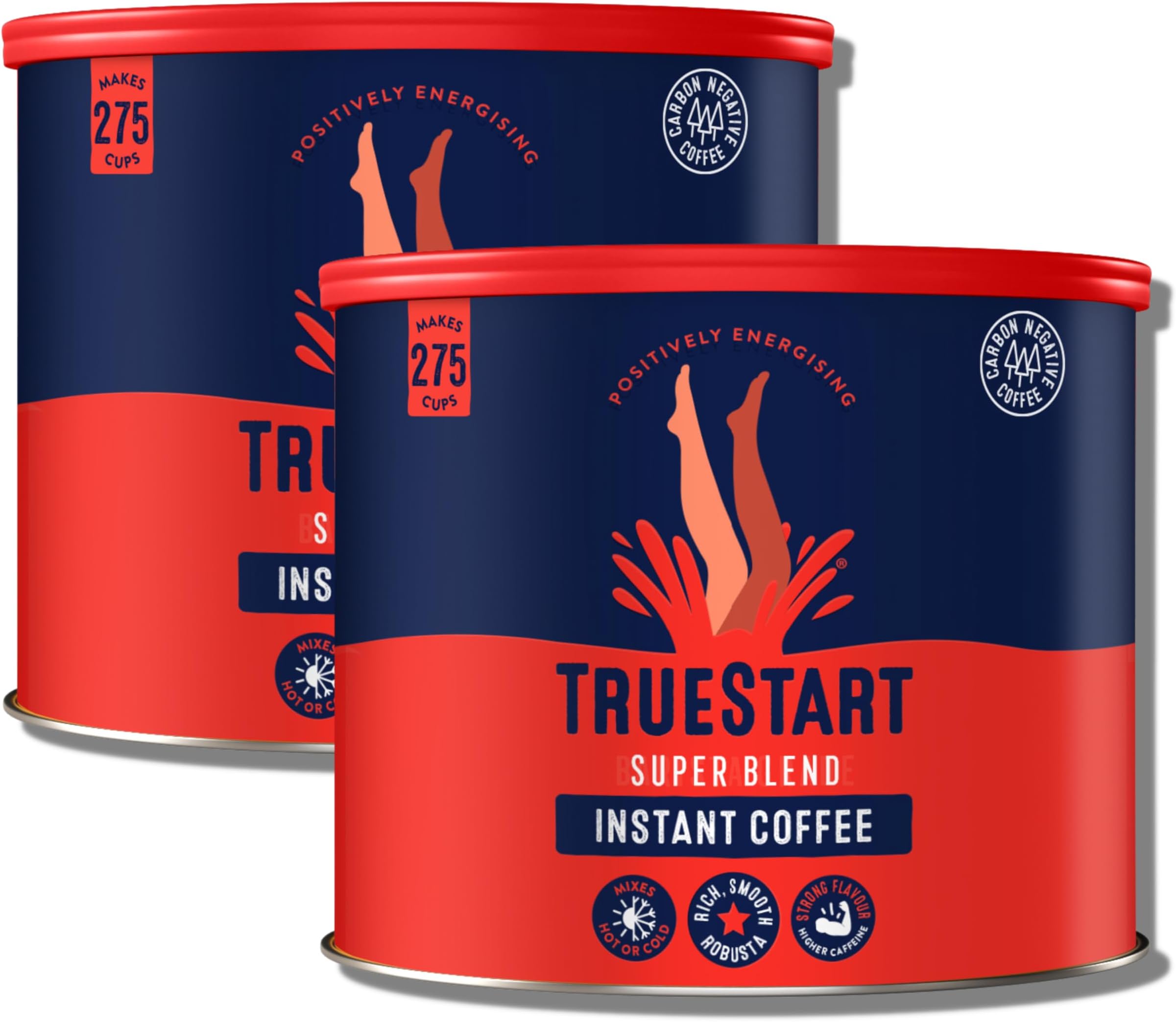 – TrueStart Barista Grade Super Blend Strong Instant Coffee – (2 x 500g) Premium Freeze-Dried Coffee Granules, Mycotoxin-Free, Antioxidant Rich, Strong & Smooth with 100% Full Flavour