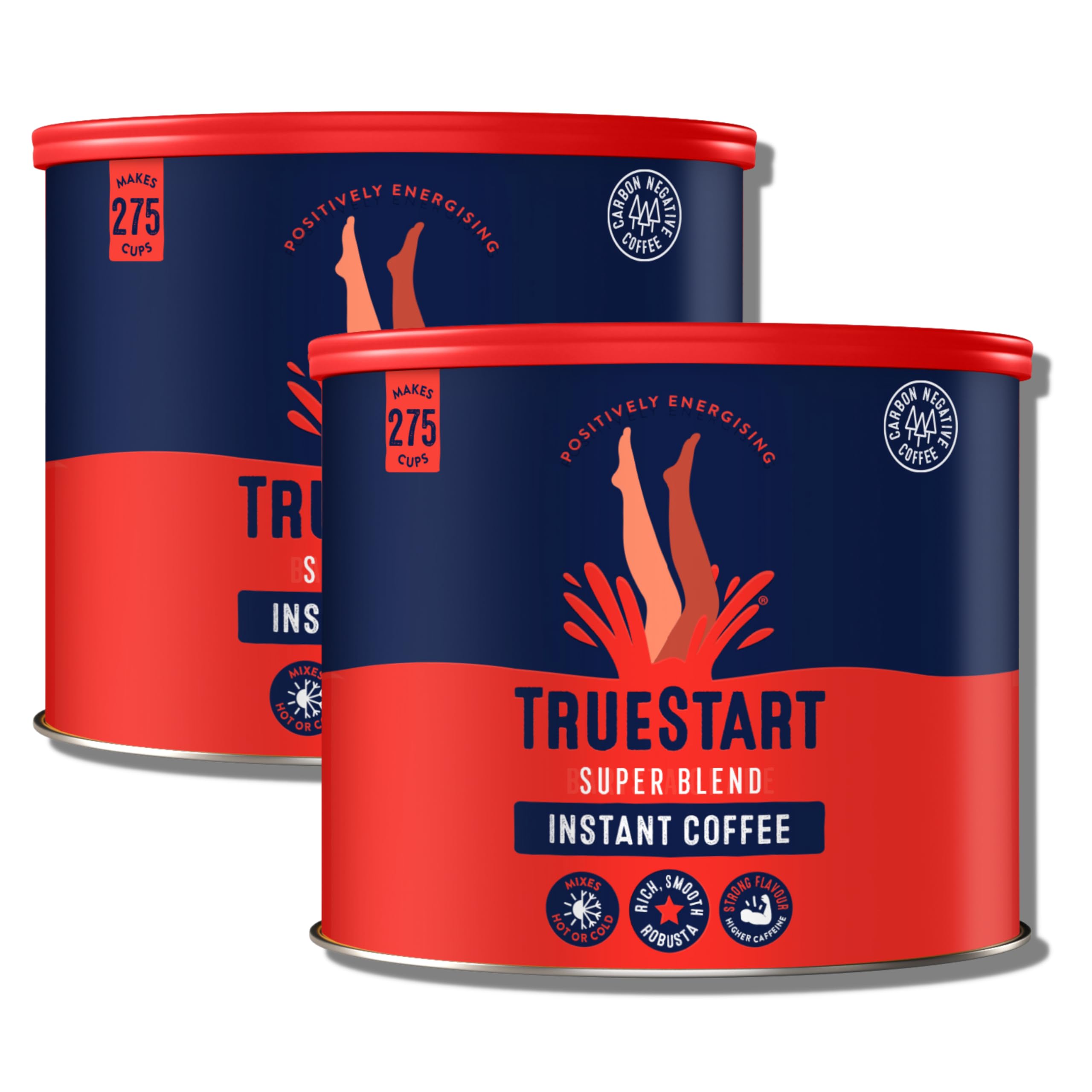 TRUESTARTBarista Grade Super Blend Strong Instant Coffee – (2 x 500g) Premium Freeze-Dried Coffee Granules, Mycotoxin-Free, Antioxidant Rich, Strong & Smooth with 100% Full Flavour