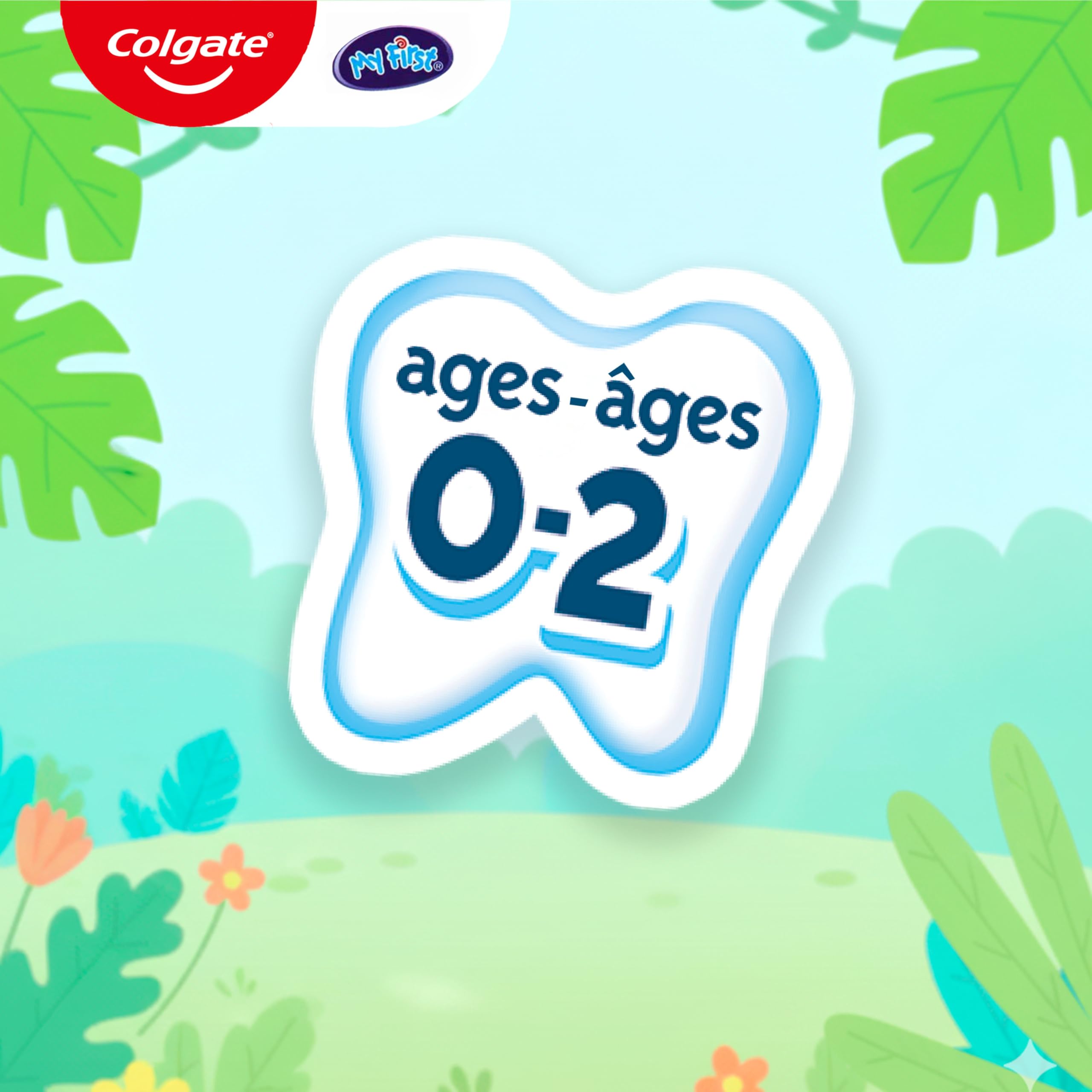 Colgate My First Infant and Toddler Training Toothpaste, Fluoride Free Baby Toothpaste, Ages 0-24 Months, Safe If Swallowed, Gently Cleans and Removes Plaque with Brushing, Mild Fruit Flavour, 40 mL - 2
