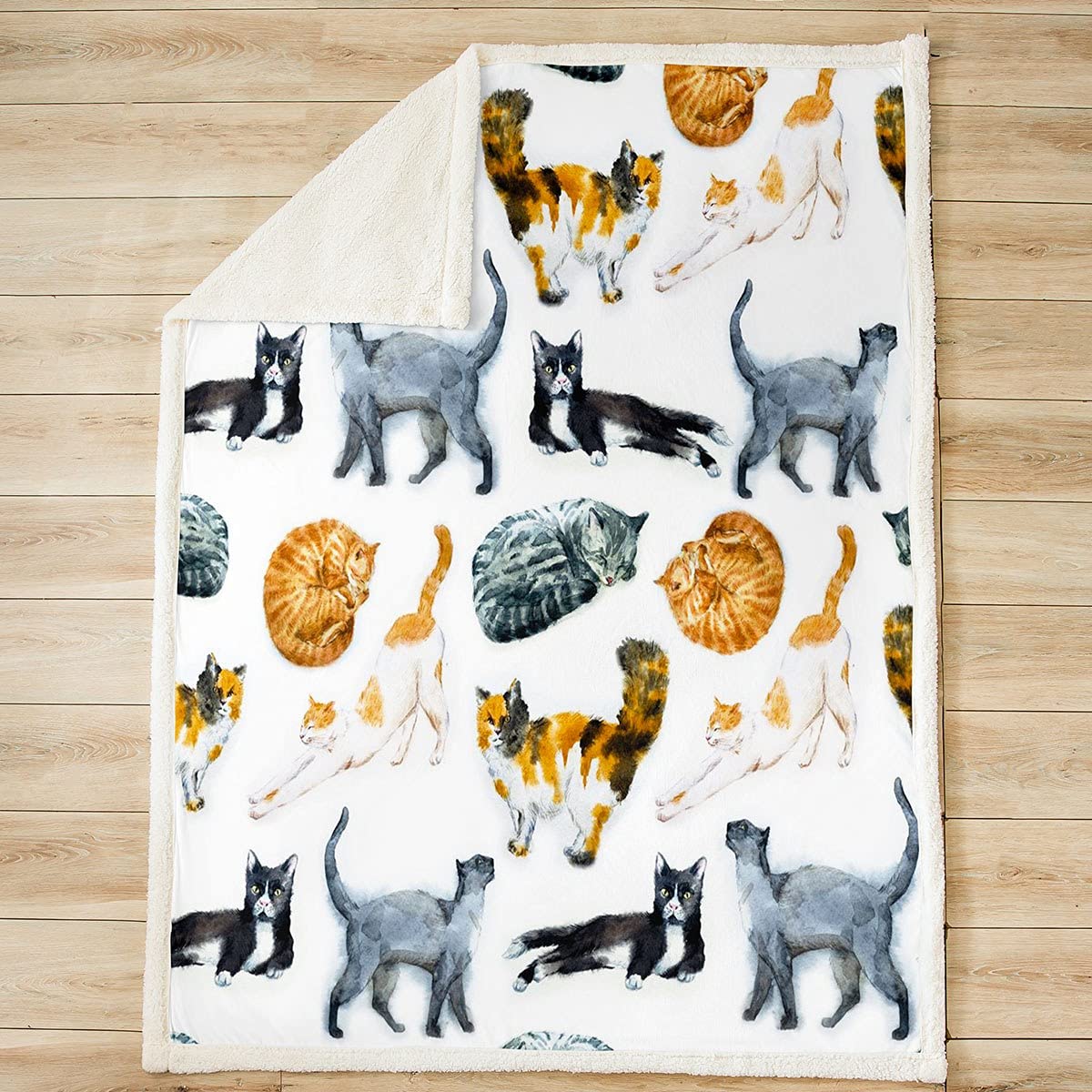 Manta Sherpa de forro polar para niños, colorida manta para cama, sofá y mujer, ultra suave de dibujos animados, manta cálida y mullida, manta de franela de animales para mascotas, tamaño King, 87 x