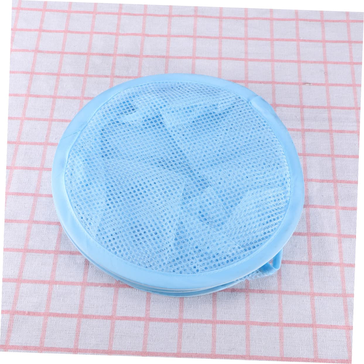 Hanging Mesh Toy Organizer Bag 3 Sections Storage Saver for Kids Blue Foldable Space Saver for Laundry Toys Shoes