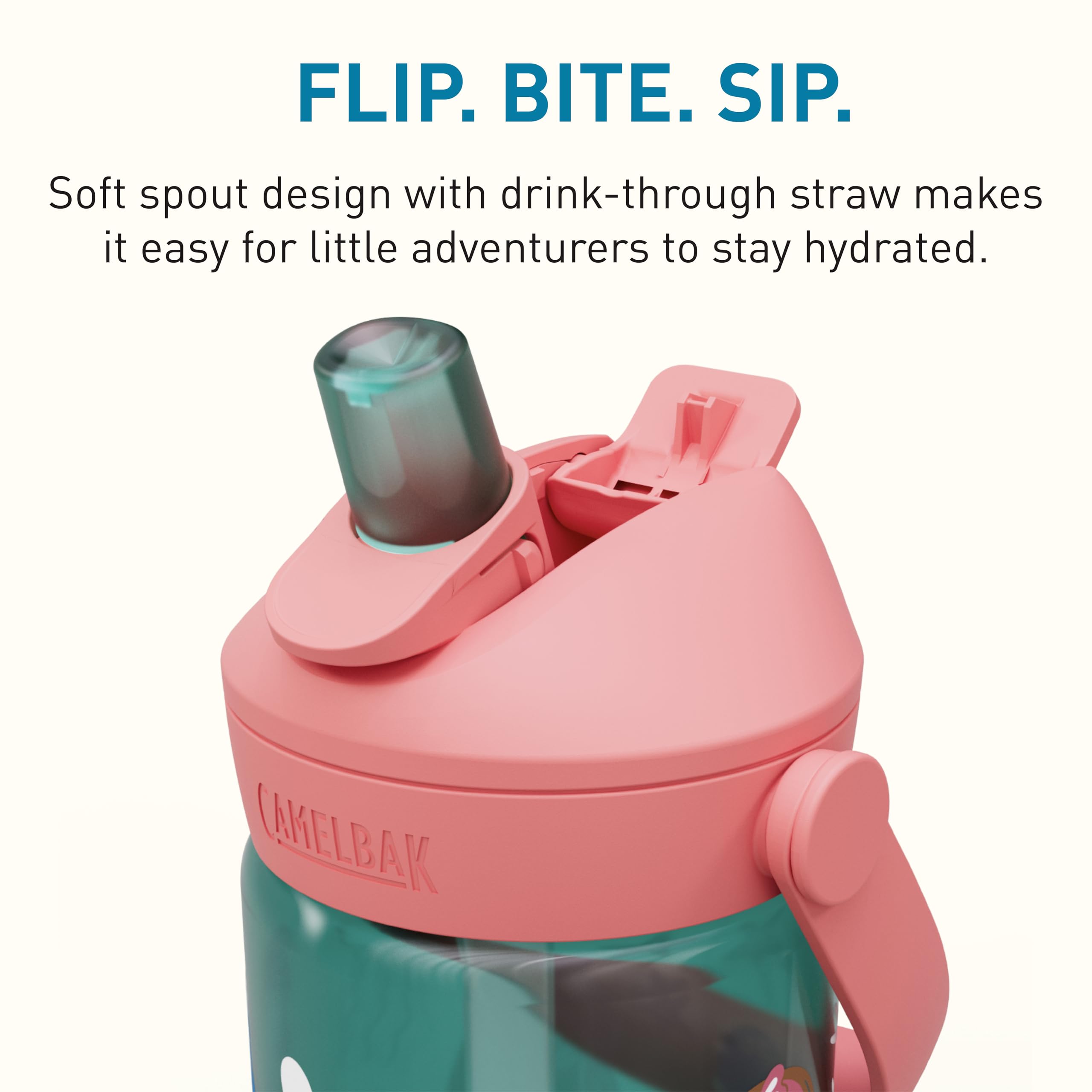 CamelBak Thrive Flip Straw Kids 415 ml – bouteille de sport – étanche – taille adaptée aux enfants – bouchon facile à boire – idéal pour les déplacements – Mermaid Friends, taille: OS