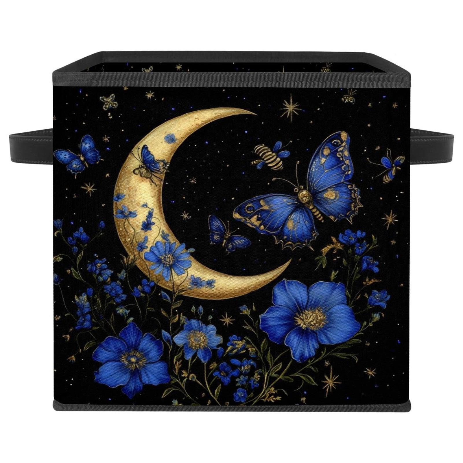 Boîte de rangement pliable de qualité supérieure en tissu Oxford bleu lune