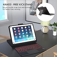 Vista 6 de Funda de teclado TouchPad para tabletas de 9, 9.7, 10.1, 10.2, 10.5, 10.9, 11 pulgadas, teclado inalámbrico Bluetooth 2 en 1 con panel táctil