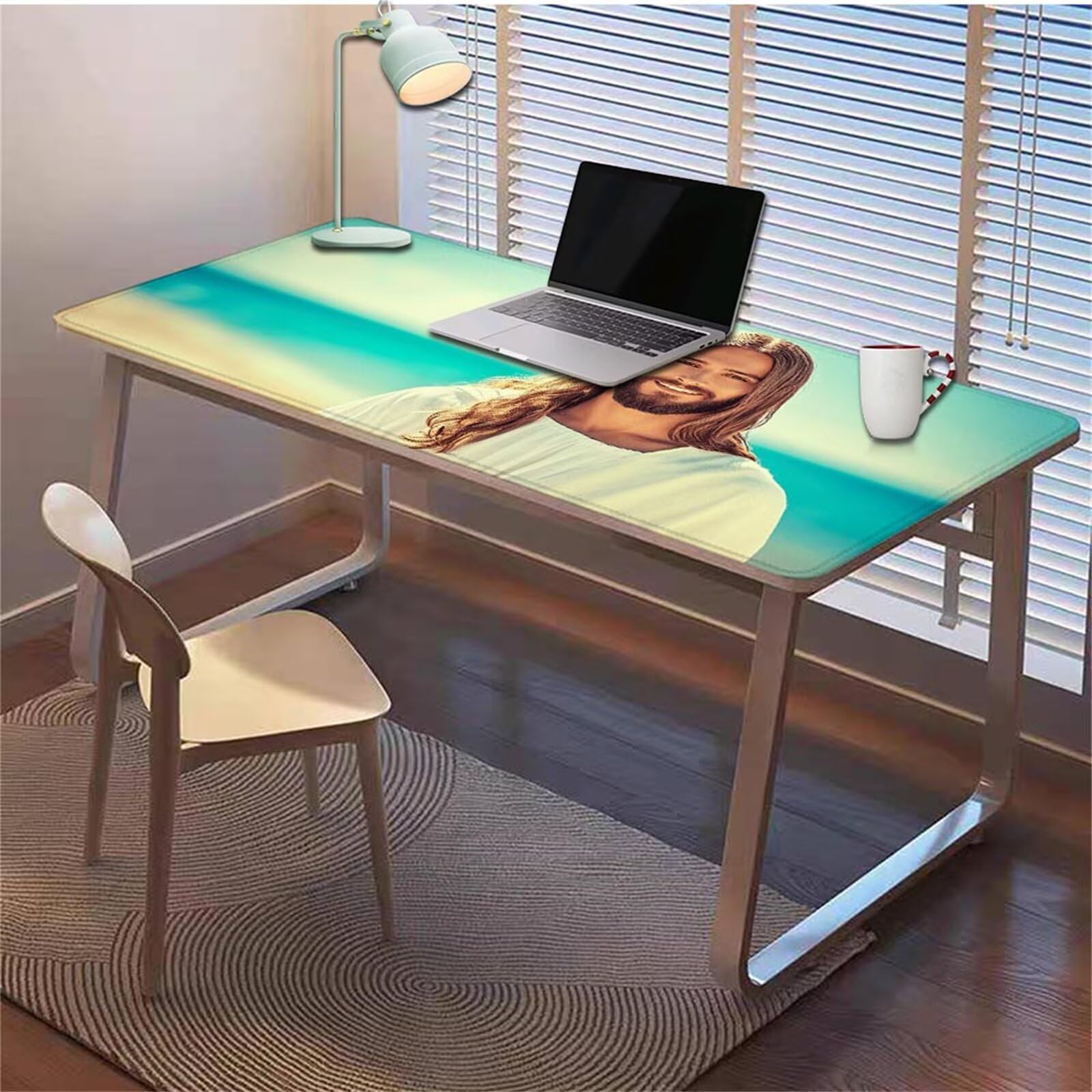 Gamingowa podkładka pod mysz 1200 x 600 x 3 mm, XXL, wodoszczelna, odporna na ścieranie, z przyszytymi krawędziami, niebieska, podkładka na biurko, poprawia prędkość i precyzję, do komputera, laptopa