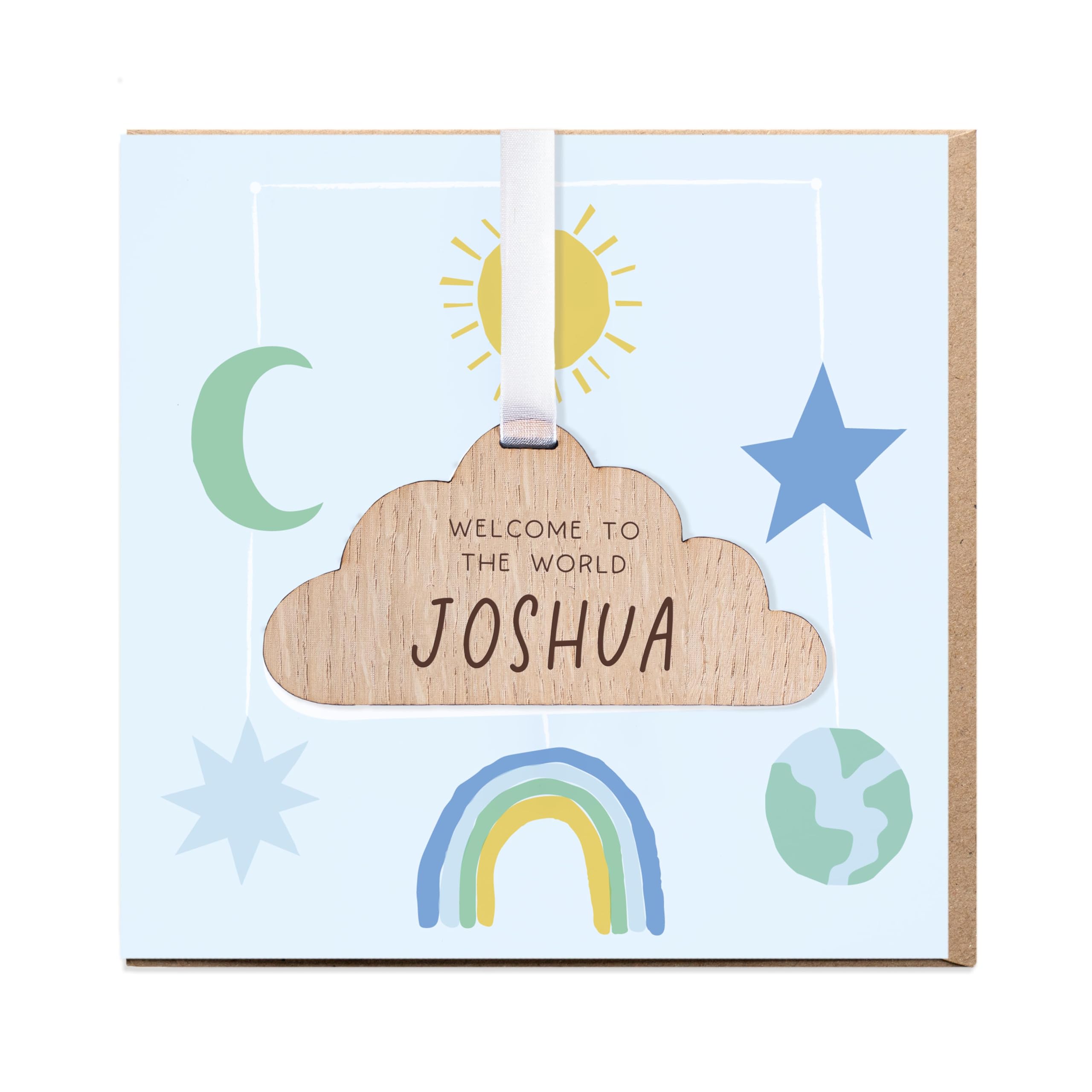 Manta Makes New baby card, keepsake new baby boy card or new baby girl card, congratulations baby boy card/congratulations baby girl card (Personalised boy) โ image 1