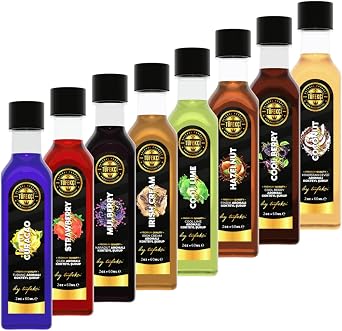 By Tüfekçi 8'Li Avantajlı Özel Deneme Şurup Seti Gerçek Şeker Kahve Ve Kokteyl Şurubu 8X60ML