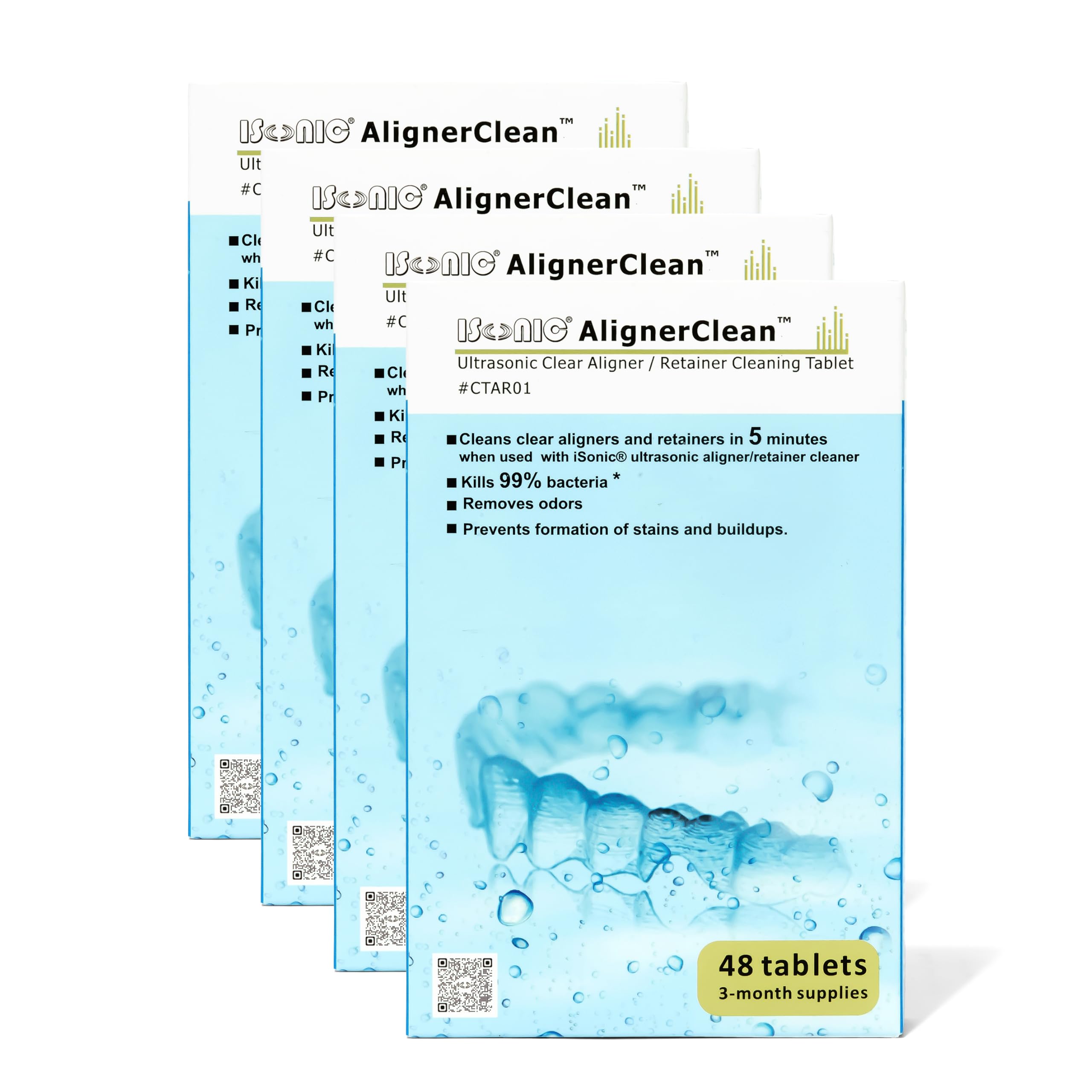 iSonic AlignerClean Denture Retainer Cleaner Tablets, 192 Ct 4-Pack