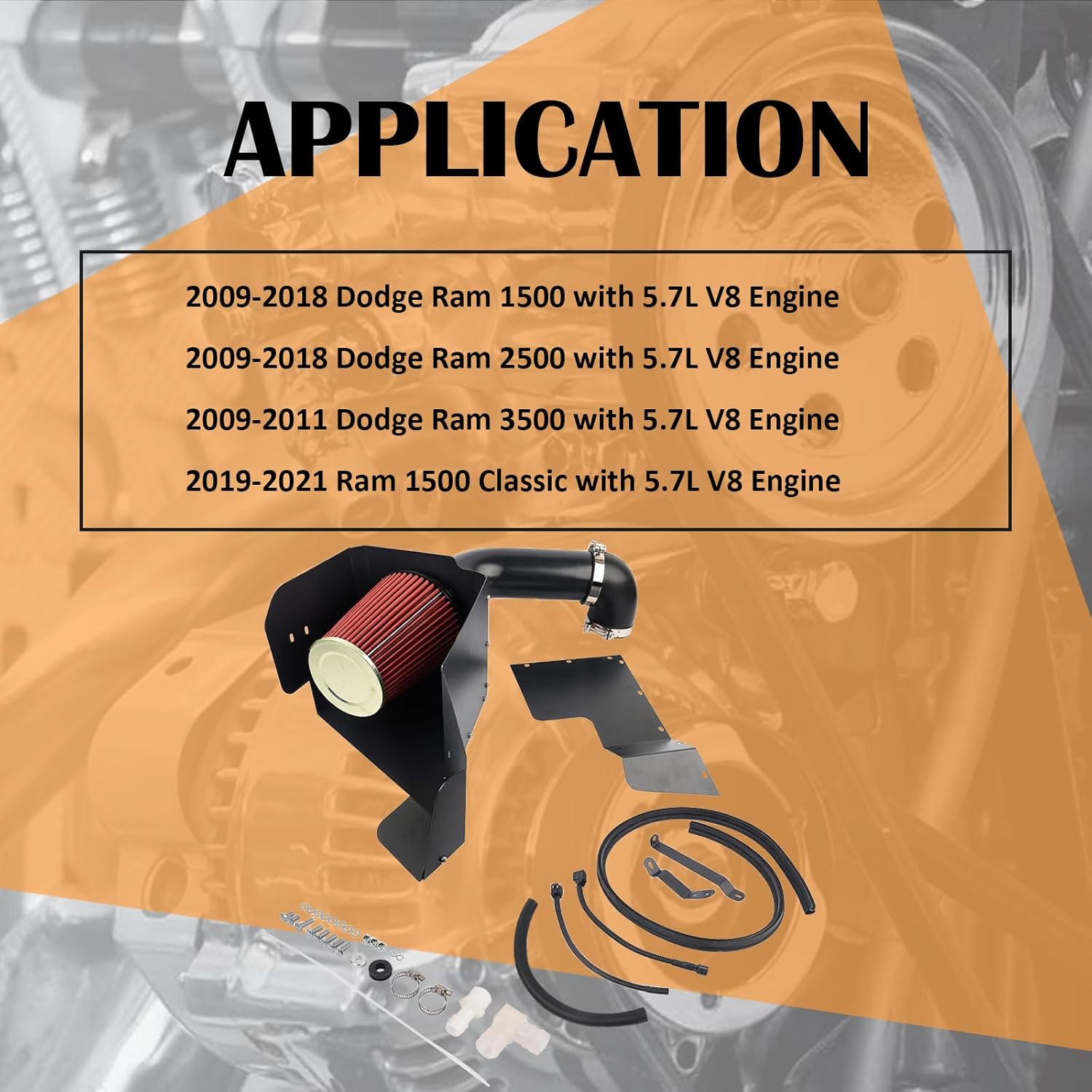 63-1561 Cold Air Intake Kit Fits for Ram 1500 2009-2018 Ram 1500 Classic 2019-2021 5.7L V8 Engine