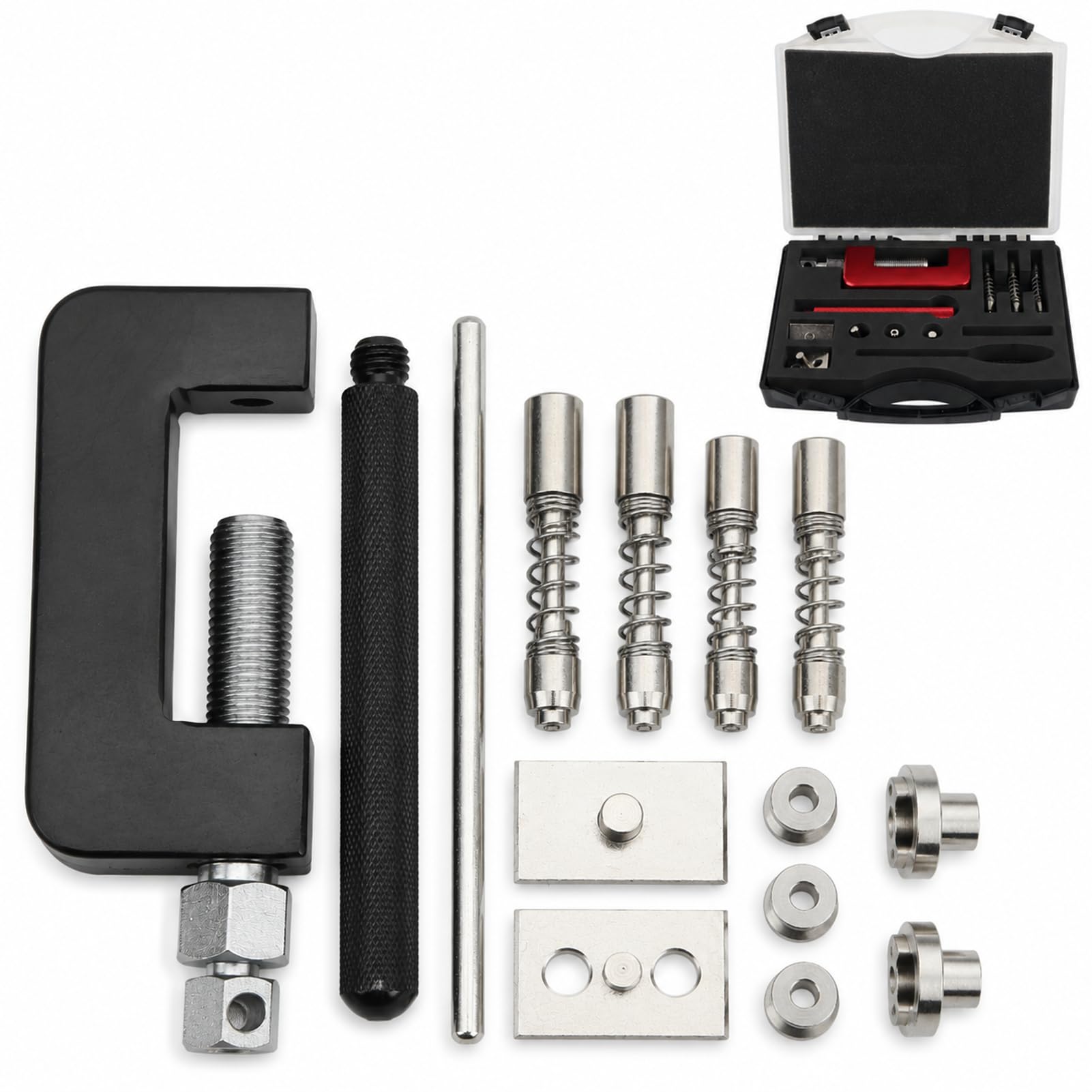 12 Pièces Coupe-Chaîne De Moto Universeloutil Rivetage Chaine, Disjoncteur De Chaîne, Ensemble D'outils De Rivetage avec étui De Rangement pour VTT, Motos De Tout Terrain