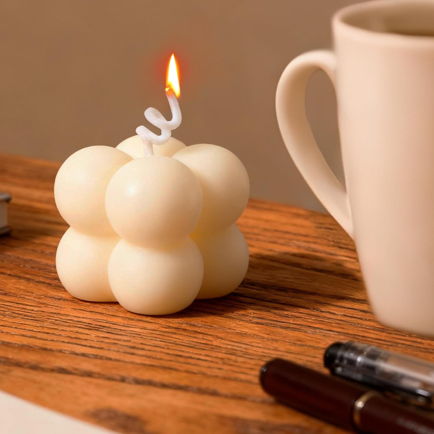 SHIDOW Mini Bubble Cube Scented Candles with Gift Boxes, White Soy Blend Wax, Lavender Fragrance, Wedding Favors, Party Decorations, Bathroom/Office/Home Decor (White, 30Pcs)