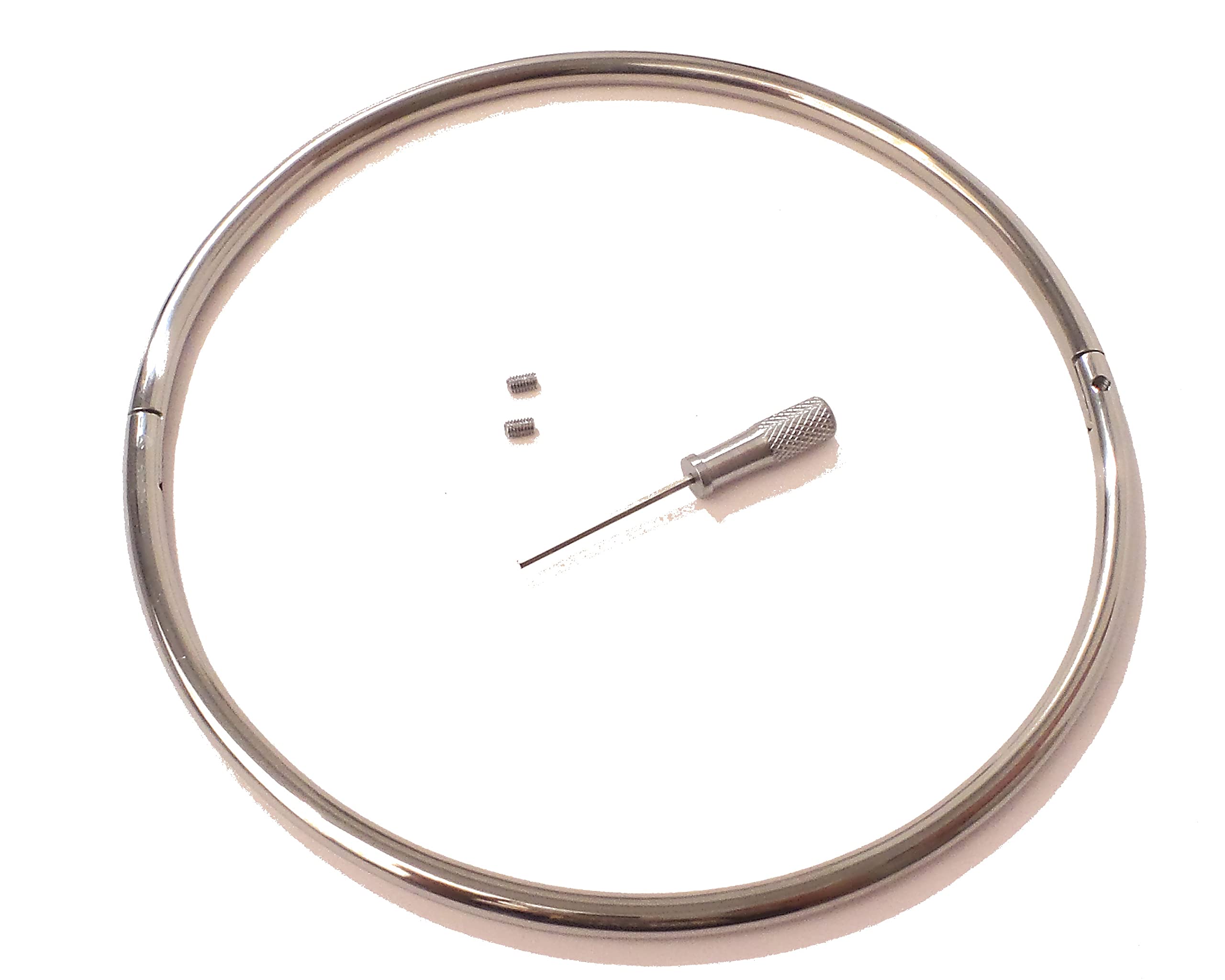 Cuff Store 14'' 6mm Petite Thin Titanium Polished Eternity Slave Collar, Turian, Submissive, 100% Titanium Collar, Silver