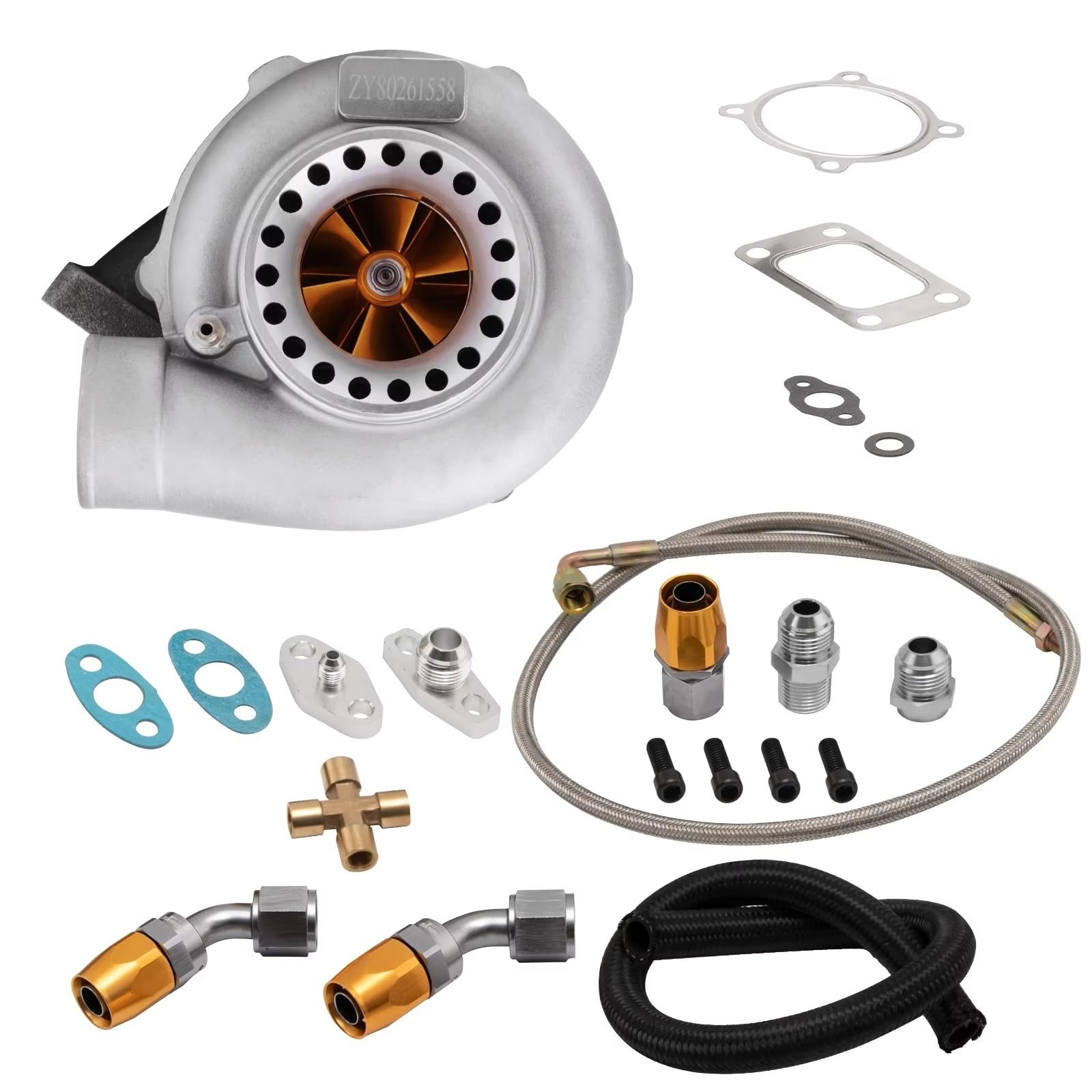 Ricambi Auto Compatibile con Tutti I Motori A 4/6 Cilindri E 2.5L-6.0L Turbocompressore Universale Billet GT35 GT3582 con Applicazione di Linee