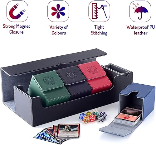 Miniatura 2 de Caja de cartas 5 en 1 para tarjetas PTCGYGOMTG  Incluye 4 fundas para cartas y 1 caja de almacenamiento de tarjetas coleccionables premium con