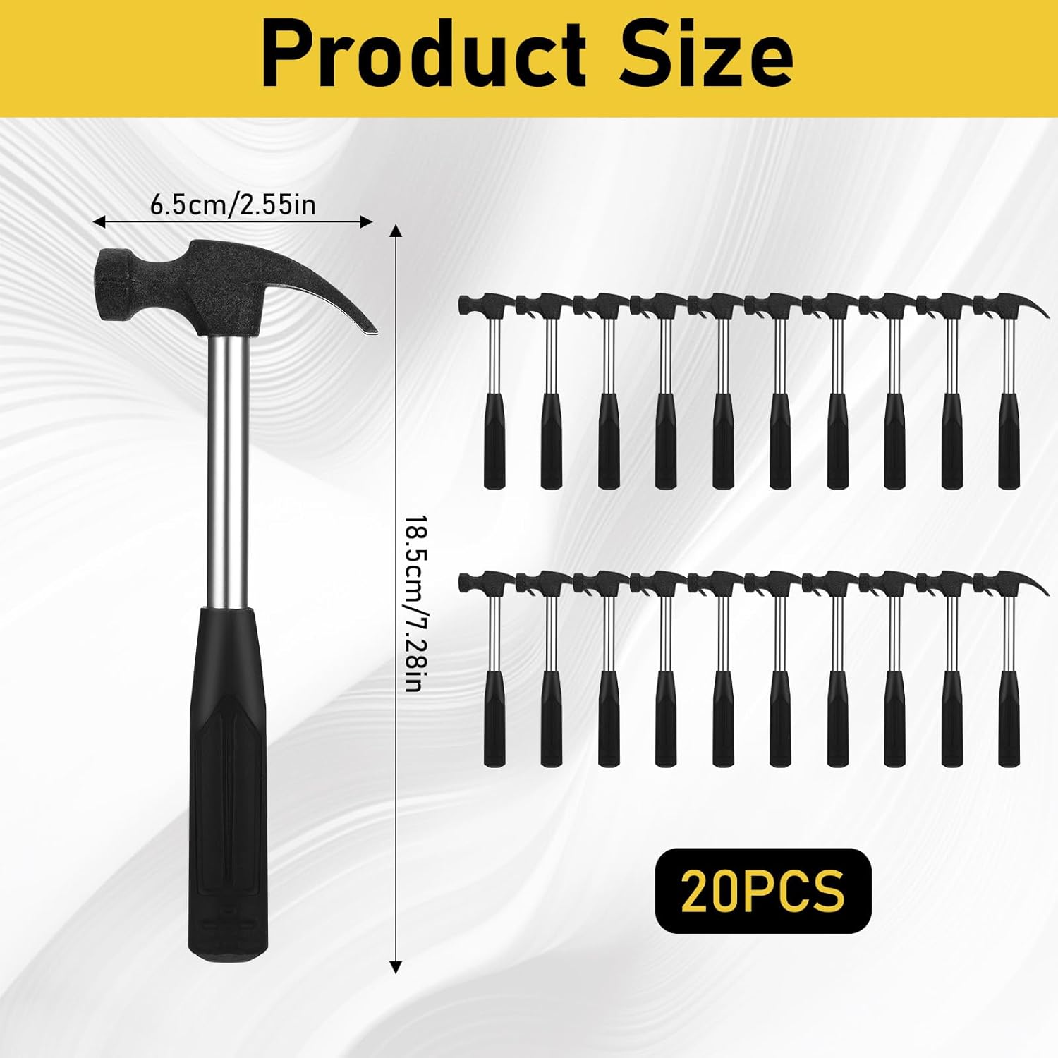 20 Pcs Claw Hammer Small Household Hammers 6.7 Inch Mini Safety Hammer Tool Alloy Steel Lightweight Hammer with Rubber Handle for Woodworking Hanging Pictures DIY Crafts