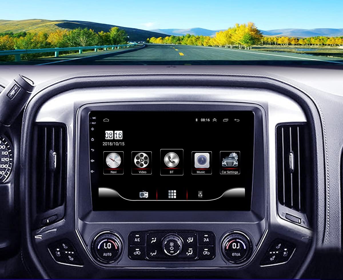 Android Radio for Chevrolet Chevy Silverado & GMC Sierra 2014-2019 Headunit Navigation 10.1inch IPS Touch Screen 4GB+64GB Wireless Carplay Android Auto 4G LTE WiFi