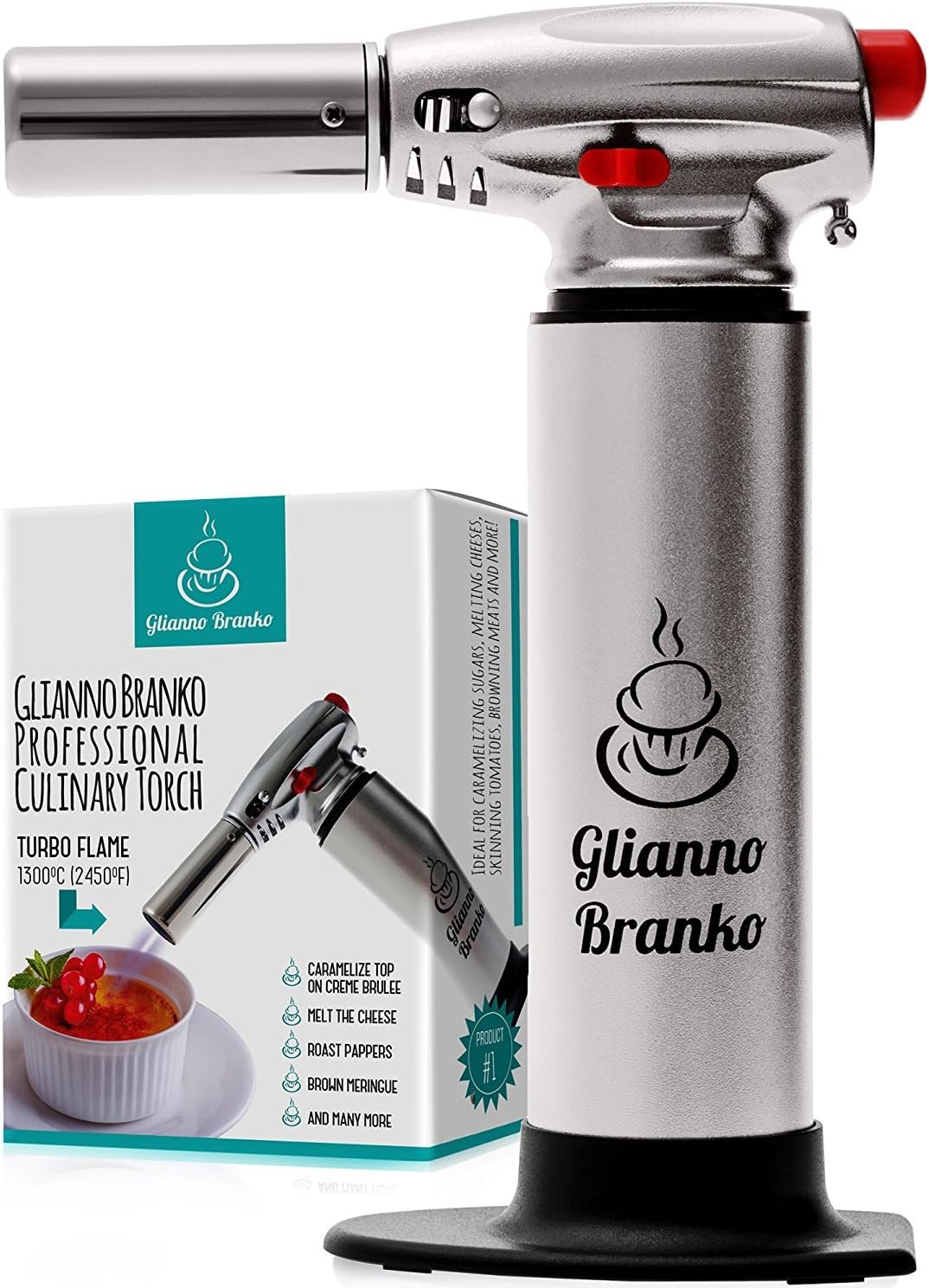 Crème Brulee Torch - Best Culinary Torch Lighter - Kitchen Blow Torch - Cooking Food Torch - Chef Torch with Safety Lock And Adjustable Flame