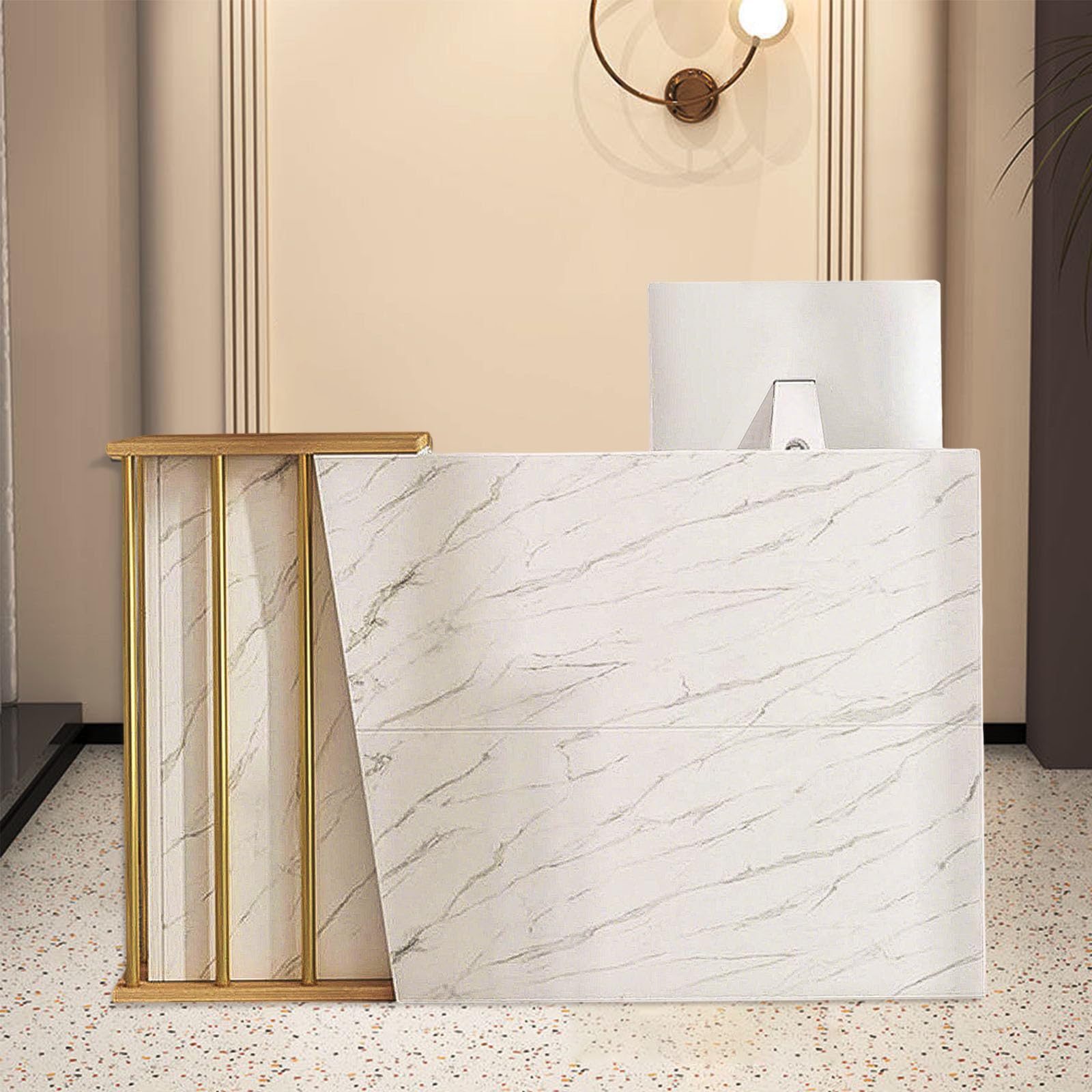 Kassentheke Schmal Einzelhandel, Empfangstheke Rezeption, Empfangstresen für Praxis, Reception Desk Salon, Rezeptionstheke für Schönheitssalons Salon Lobby Geschäft B 120 cm A 120cm