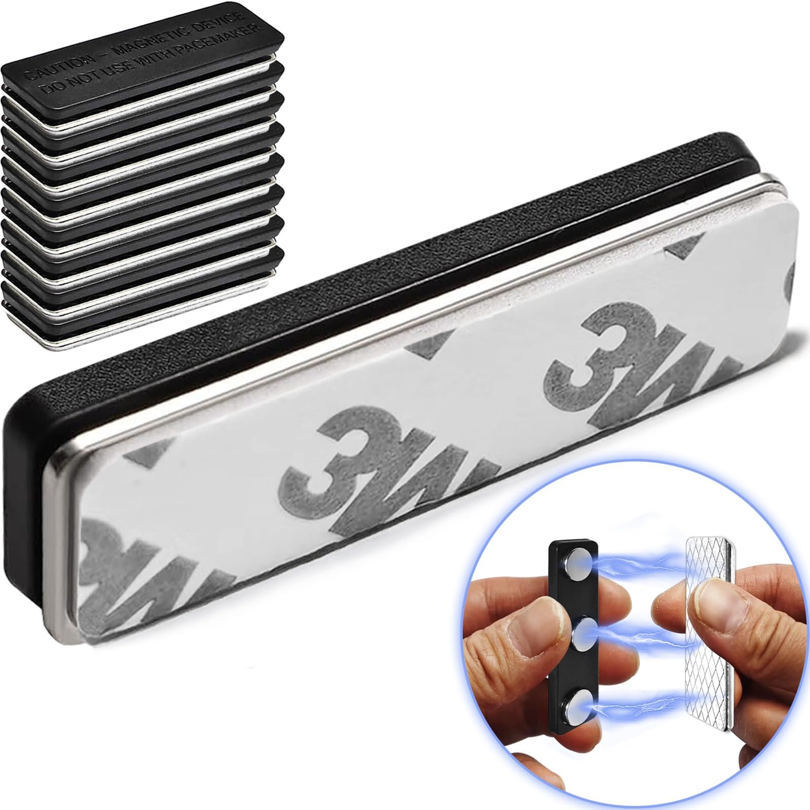 Curtain Magnets Closure with Adhesive for Blackout Curtains, Magnetic Curtain Clips to Hold Curtains Closed๏ผ12 Pair๏ผ