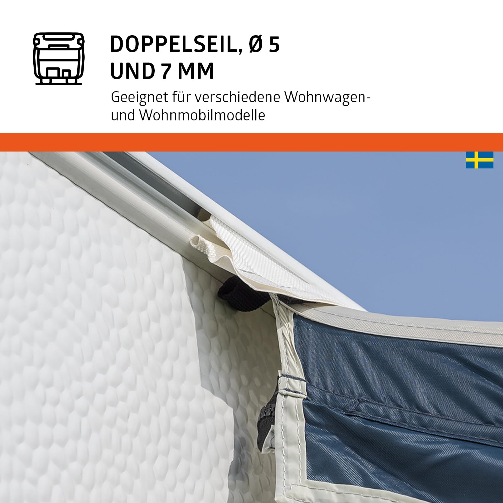 Campout Aufblasbares Vorzelt für Wohnwagen & Wohnmobil – 400 x 250 cm – 3000 mm Wassersäule – Anbauhöhe 235-250 cm – Aufbau in 15 Min – Inkl. Pumpe & Sturmabspannleinen