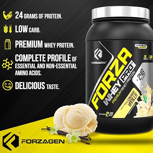 Miniatura 6 de Forzagen Whey PRO Proteína en polvo baja en carbohidratos  24 g de proteína por porción, sin azúcar añadida, sin gluten, proteína de suero premium