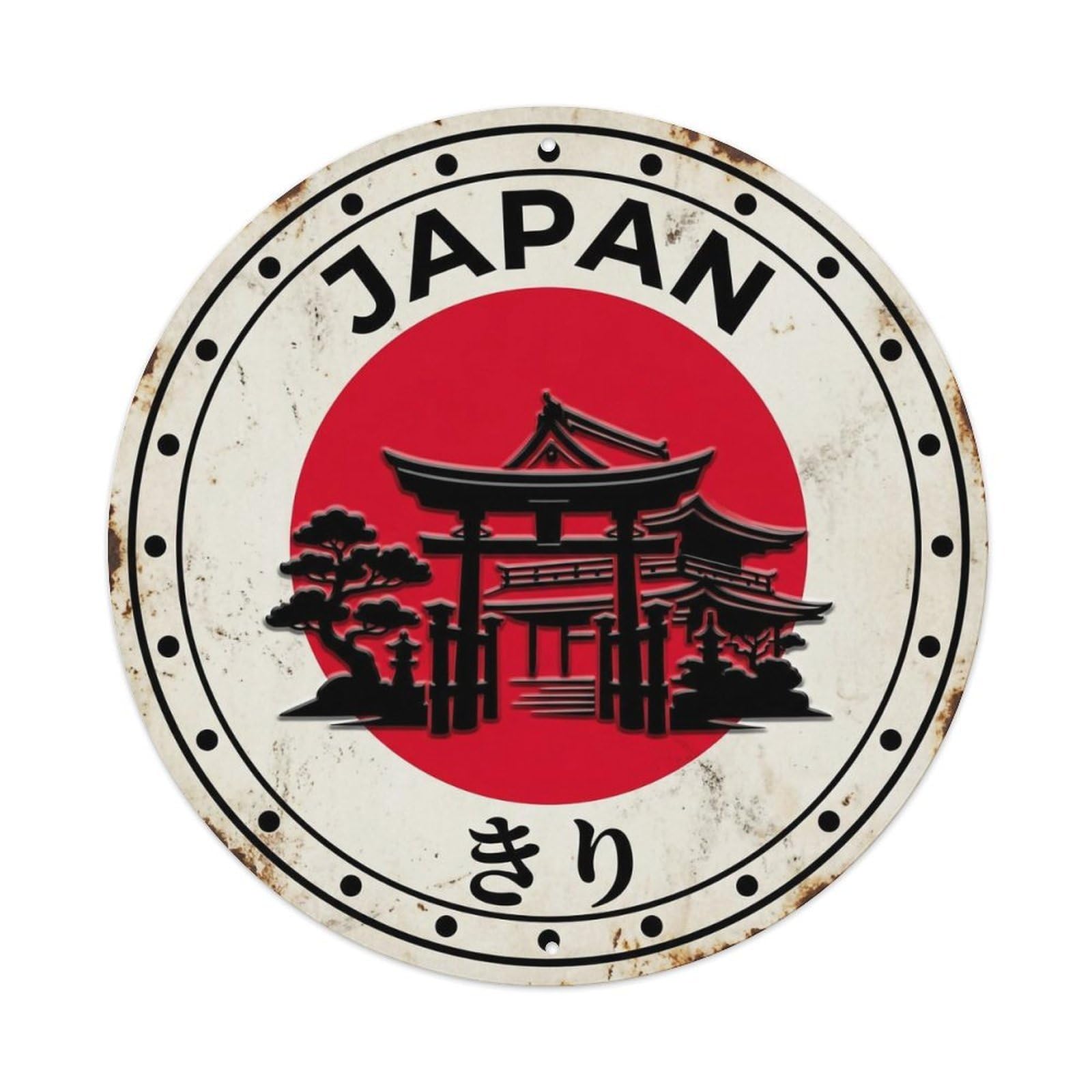Yrnq 8X8inch Vintage Style Shrine Mist Japan Sacred Fog Vintage Metal Tin Sign